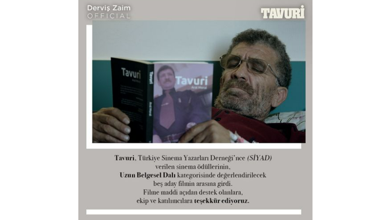 Derviş Zaim: "Tavuri" SİYAD Ödüllerinde Aday Gösterildi
