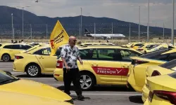 Atina'da 48 saatlik greve giden taksicilerden Eleftherios Venizelos Havalimanı'nda eylem