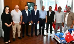 Amcaoğlu, KTSYD heyeti ile bir araya geldi: Hüseyin Amcaoğlu spora büyük önem veriyor
