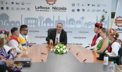 LTB Başkanı Harmancı konuk halk dansları ekiplerini kabul etti