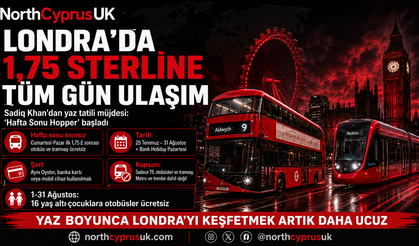 Londra’da 1,75 Sterline tüm gün sınırsız ulaşım
