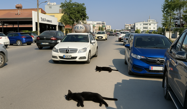 İki siyah yavru kedi 'KalınYol'da araç altında kalarak feci şekilde can verdi!
