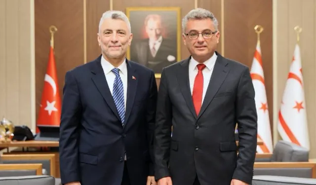 Cumhurbaşkanı Tufan Erhürman, Türkiye Ticaret Bakanı Ömer Bolat'ı kabul etti
