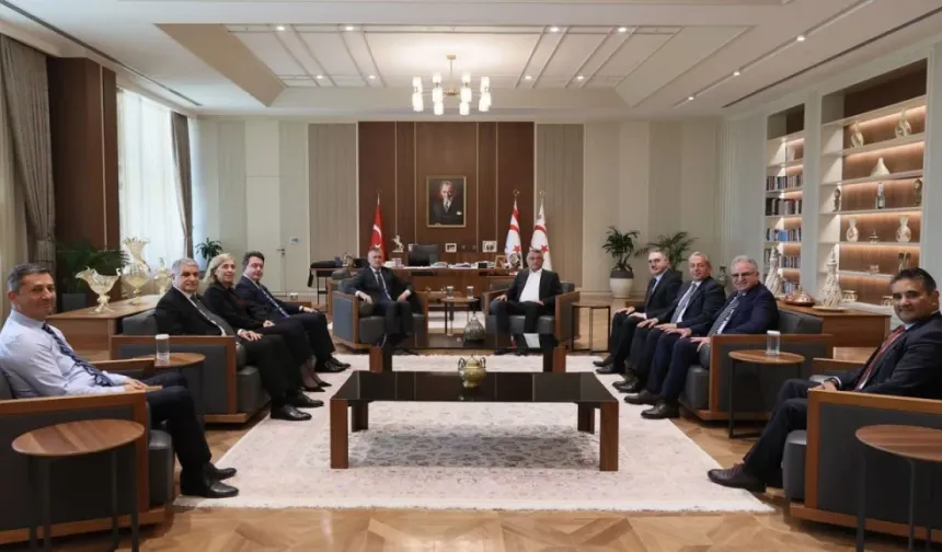 Cumhurbaşkanı Erhürman, Bankalar Birliği heyetini kabul etti