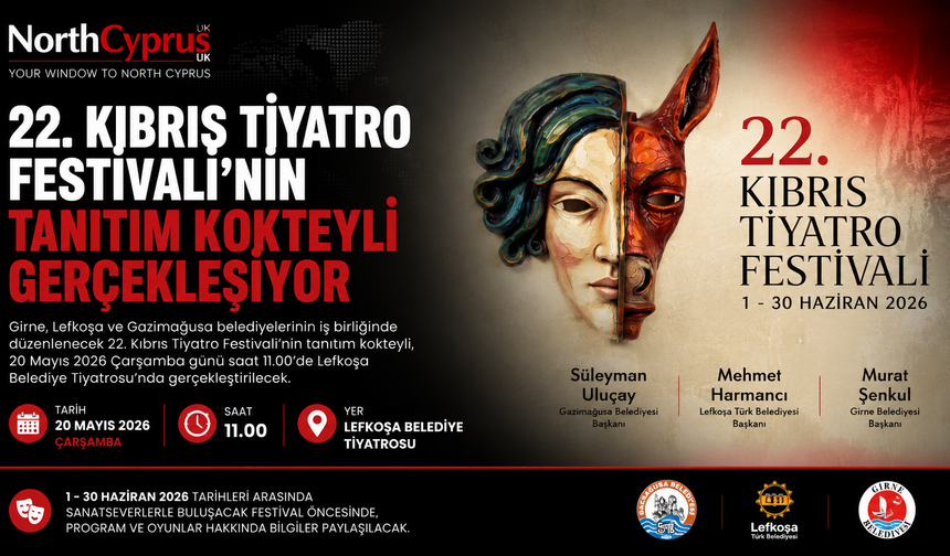 ‘22. Kıbrıs Tiyatro Festivali’nin tanıtım kokteyli gerçekleşiyor