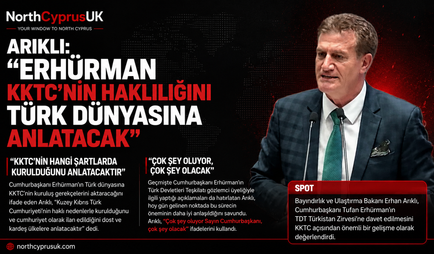 Arıklı: “Erhürman KKTC’nin haklılığını Türk Dünyasına anlatacak”