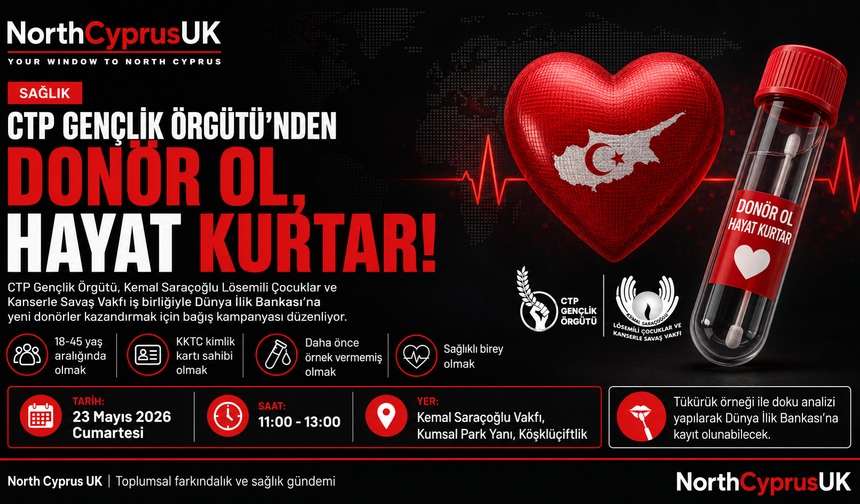 CTP Gençlik Örgütü’nden anlamlı çağrı: “Donör Ol, Hayat Kurtar!”