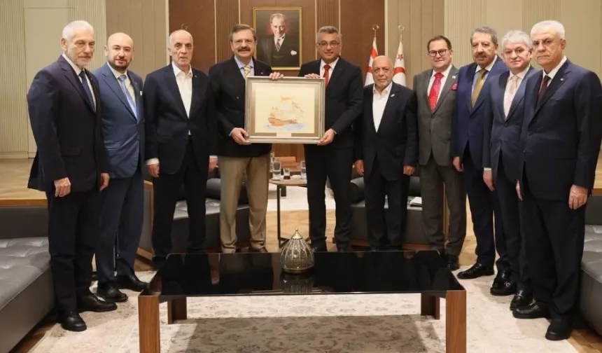 Erhürman Türkiye Odalar ve Borsalar Birliği Başkanı Hisarcıklıoğlu'nu kabul etti