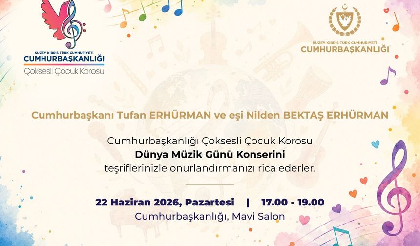 Cumhurbaşkanlığı Çoksesli Çocuk Korosu, Dünya Müzik Günü Konseri düzenliyor