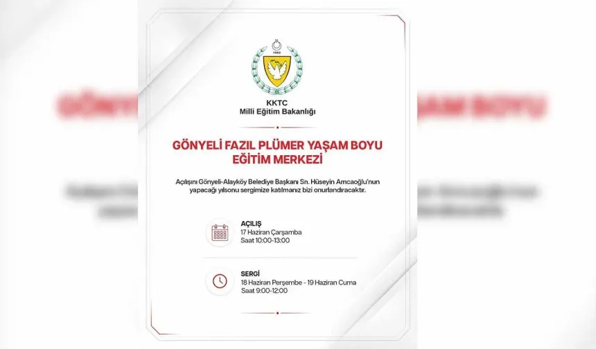 Gönyeli Fazıl Plümer Yaşam Boyu Eğitim Merkezi yıl sonu sergisi açılıyor