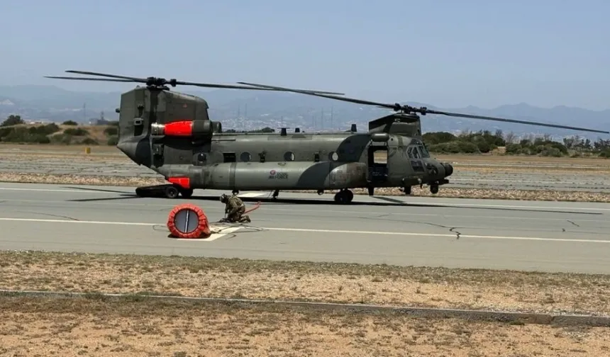 İngiliz Üsleri yangın sezonu için Chinook helikopterini hazır hale getirdi