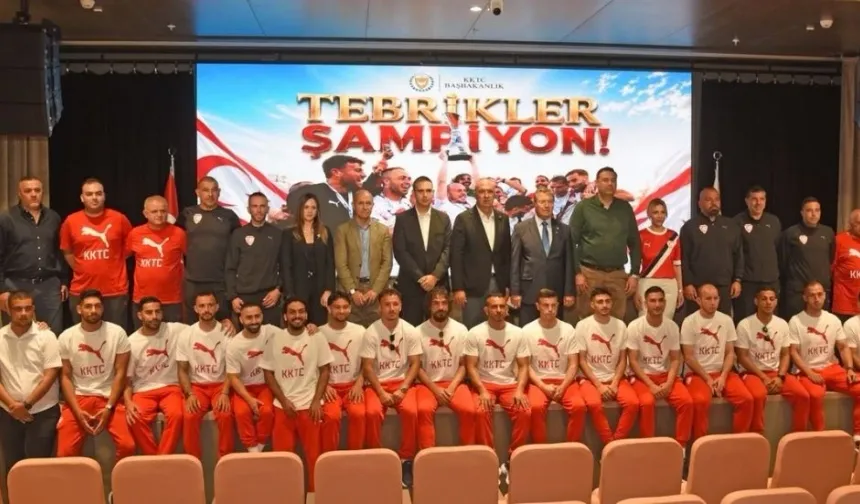 Üstel, CONIFA EURO 2026 şampiyonu KKTC A Milli Futbol Takımı’nı kabul etti: Özlediğimiz başarı geldi