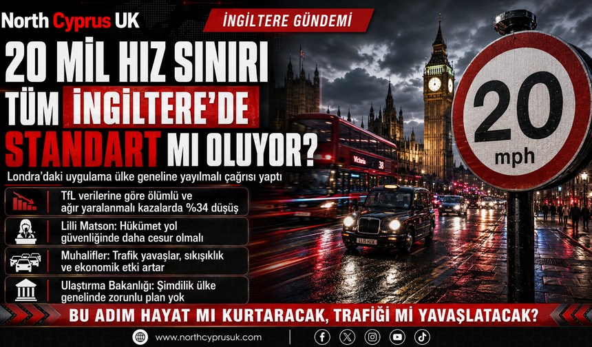 İngiltere genelinde 20 mil hız sınırı çağrısı