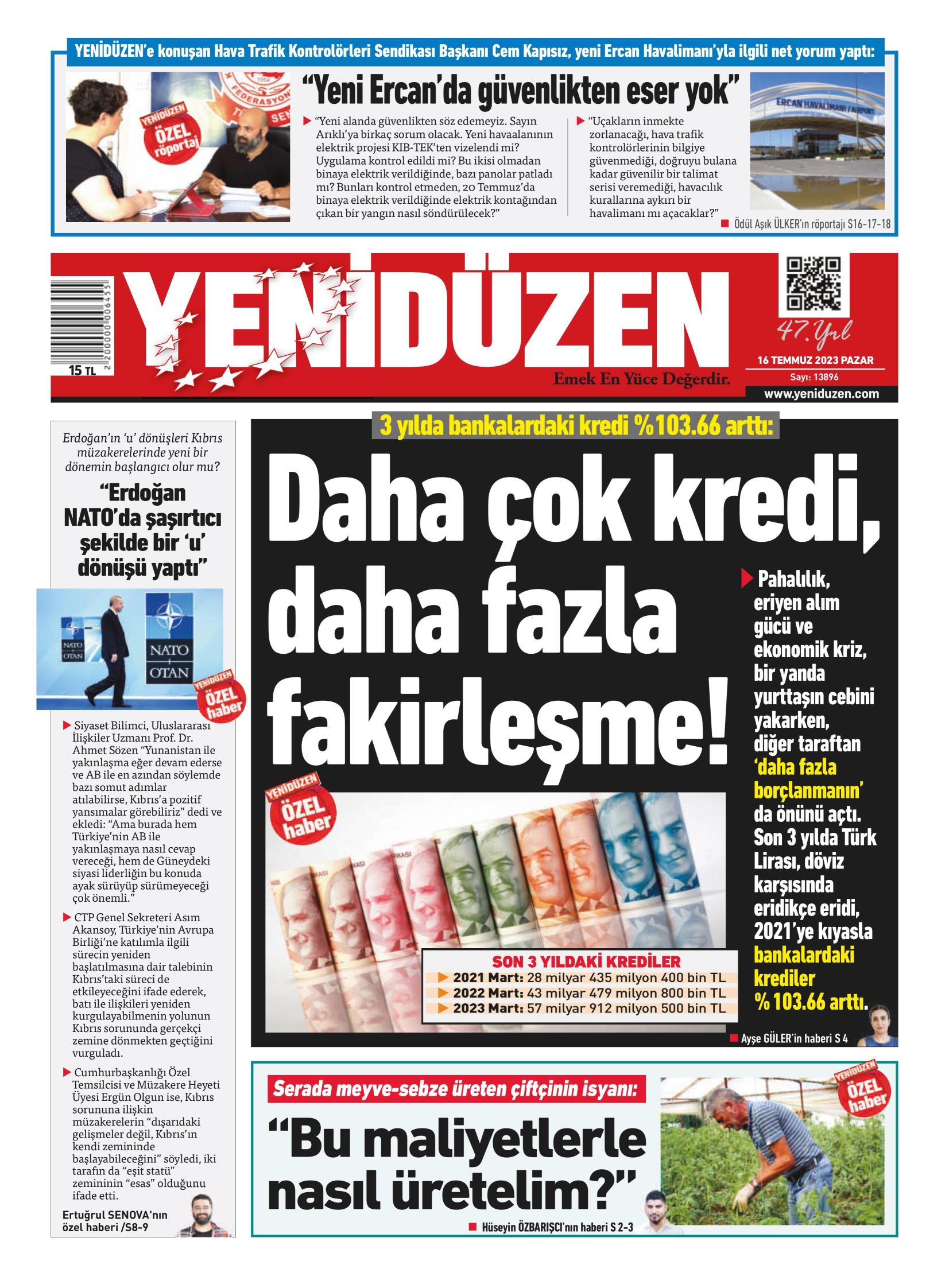 16 Temmuz 2023 KKTC Gazete Manşetleri-6